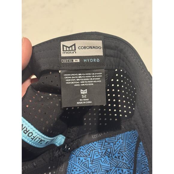 Melin NWT Coronado Brick Hydro Hat RARE Black Electric Blue Sold Out Golf - Picture 7 of 8